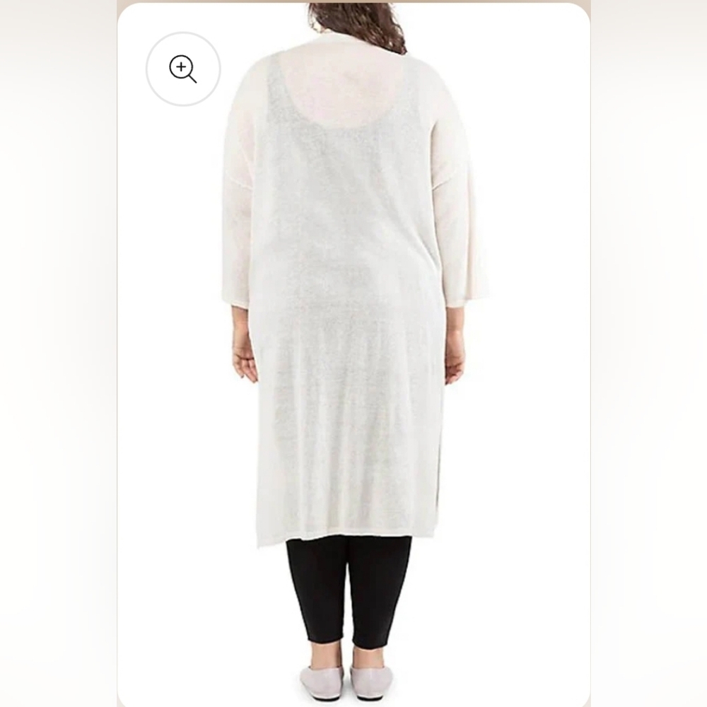 77. NWT - Dex Open Front Side Slit Long Cardigan with Pockets - Picture 2 of 11